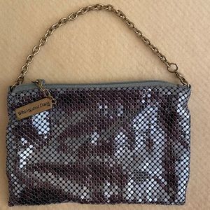 Whiting & Davis Blue Metallic Coin Purse/Clutch
